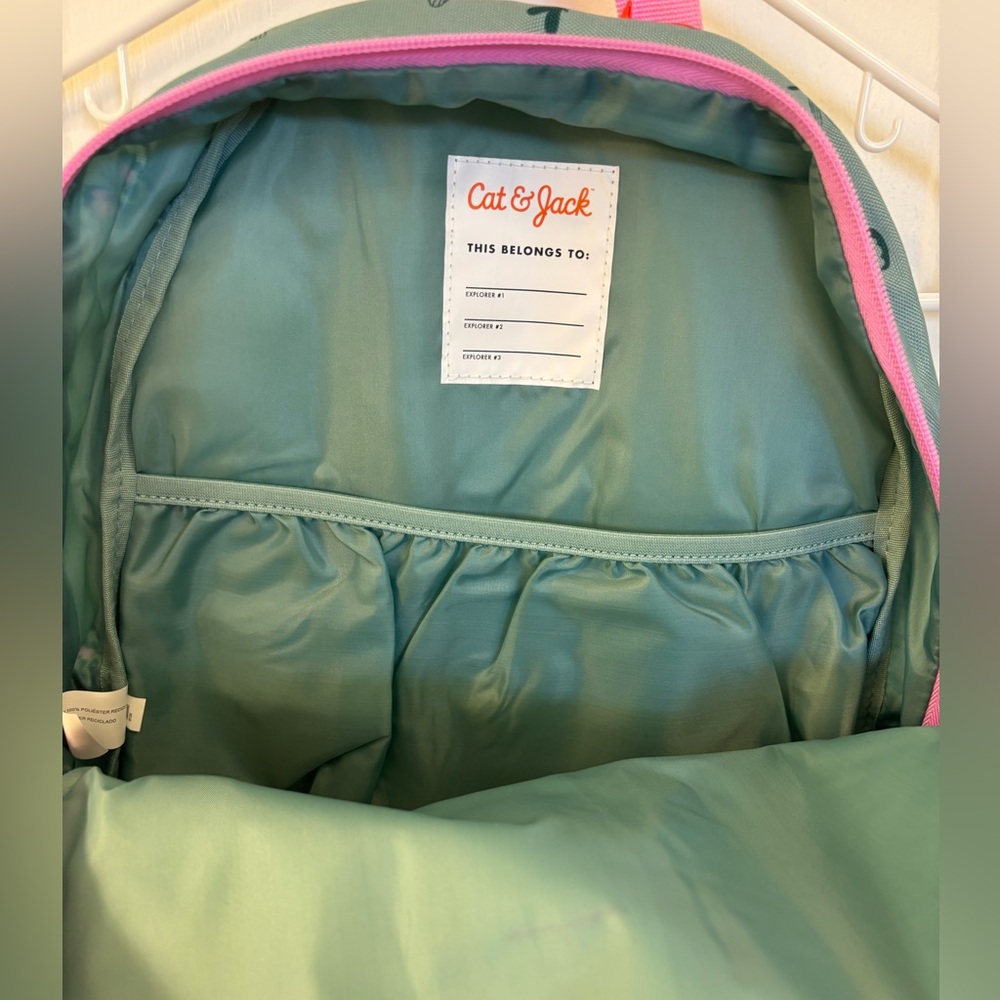 Kid’s Cat & Jack Green & Pink Backpack w/Beautiful Butterflies - Picture 5 of 6